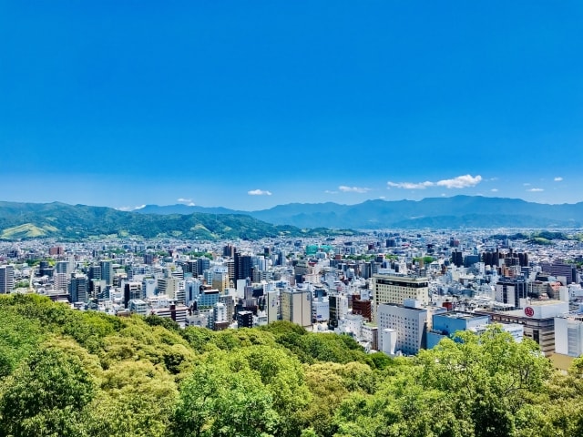 愛媛県松山市の地価は10年後に-2.64%減少