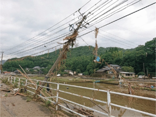 2020年豪雨による熊本県（球磨村）の浸水被害の様子