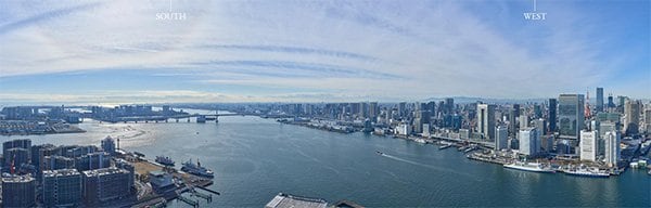  
「THE TOYOMI TOWER MARINE&SKY（ザ 豊海タワー マリン＆スカイ）」53階からの眺望写真（公式ホームページから）