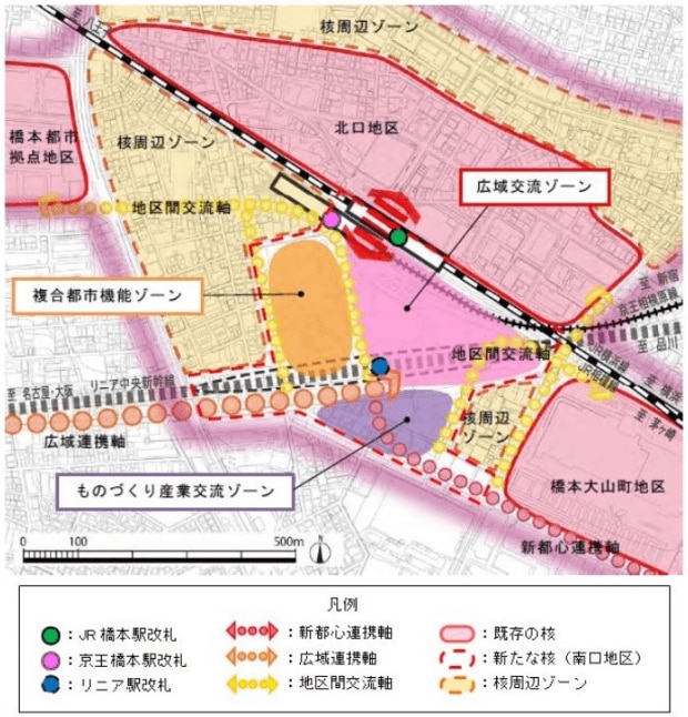 橋本駅周辺地区の土地利用計画（相模原市HPより）