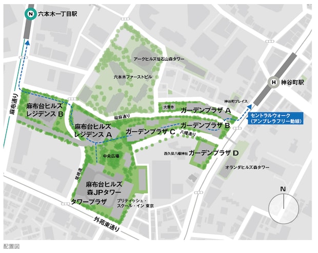 麻布台ヒルズ配置図