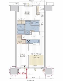 プレサンスレジェンド上新庄」間取りG2TYPE 3階（3,900万円）、6階（4,000万円）、12階（4,300万円）、13階（4,300万円）、14階（4,300万円）