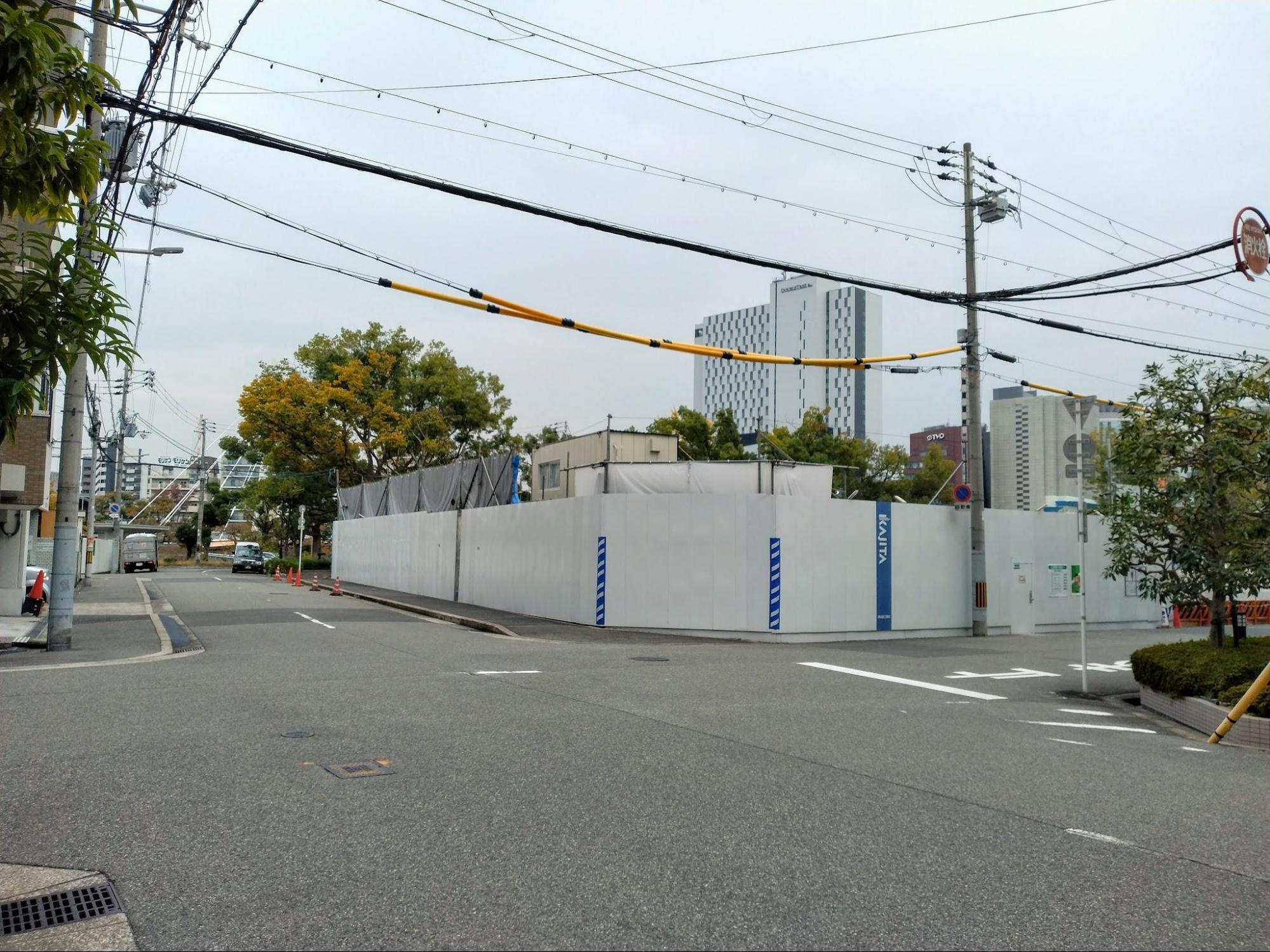 （仮称）パークタワー大阪天満プロジェクト」現地北西側から（筆者撮影）