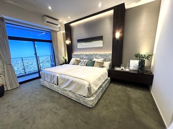 「プレミストタワー船橋」のモデルルーム寝室