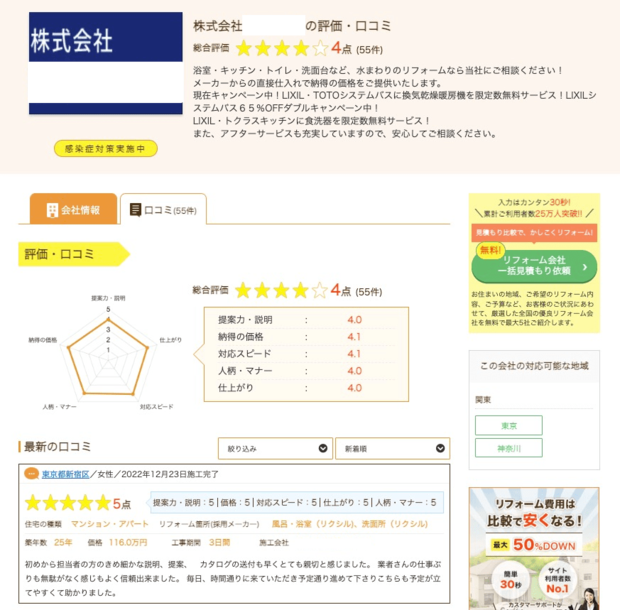 リショップナビ　口コミ　評判