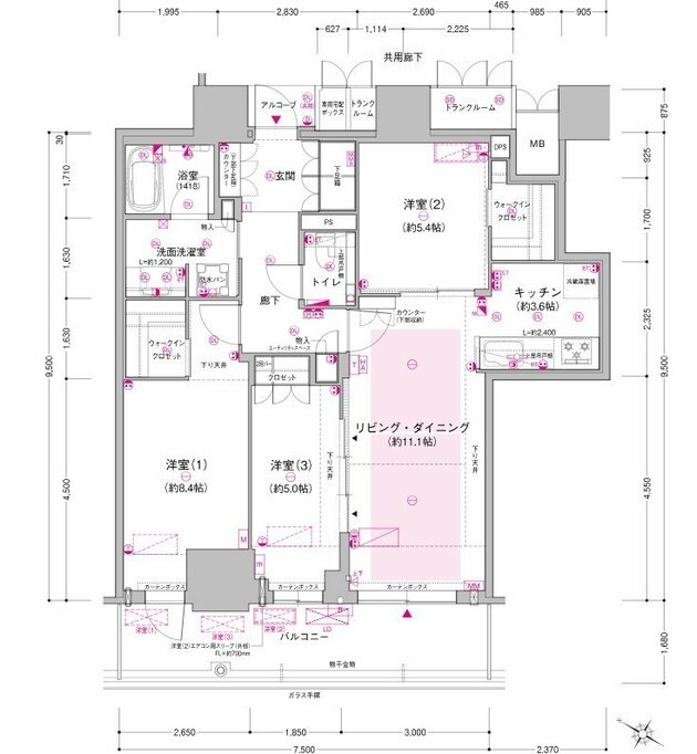 「EP」タイプという83.16㎡、3LDＫ、予定価格は9,000万円後半（画像出典：来場者専用サイトより）