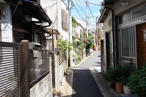 下の谷商店街近くの路地