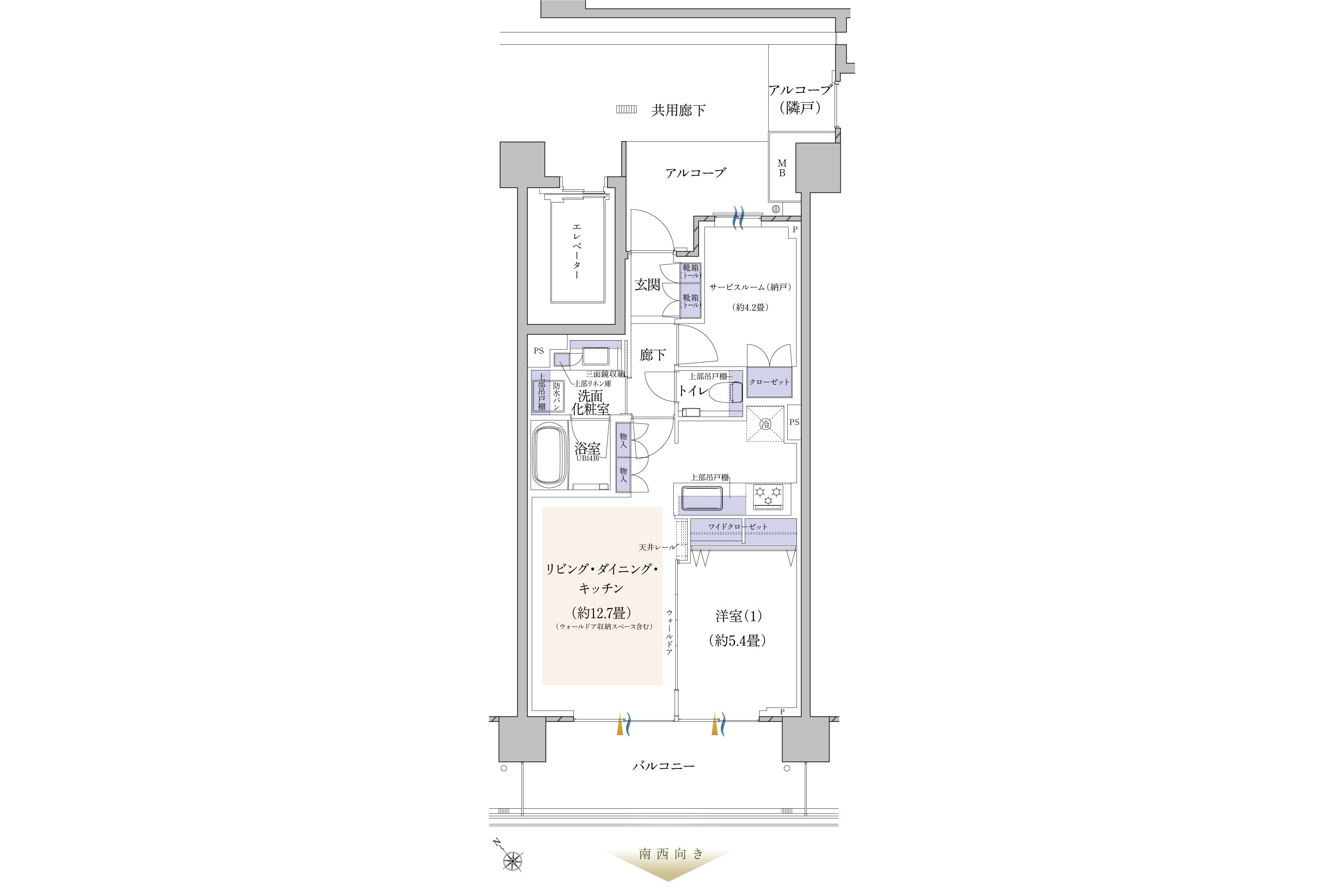 「プラウドシティ小竹向原」GI棟（南東向き）1階 G1-Otタイプ １LDK（51.93㎡）6,000万円（画像出典：公式ホームページから）