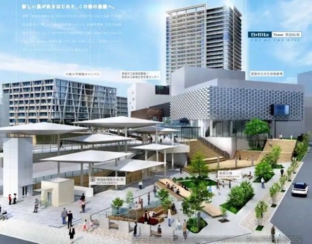 「Brillia Tower 箕面船場 TOP OF THE HILL」の「Brillia Tower 箕面船場 TOP OF THE HILL」の外観予想CG