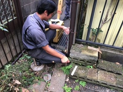 分筆時は、地中のタンクに注意を