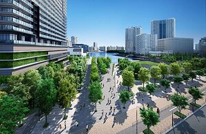 『ブランズタワー豊洲』のプロムナード（写真提供：東急不動産）
