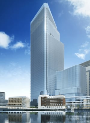 C街区の高さ約284mの超高層ビルのイメージパース
