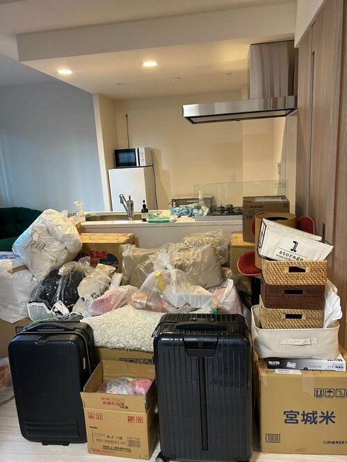 荷造り後の部屋の様子（筆者撮影）