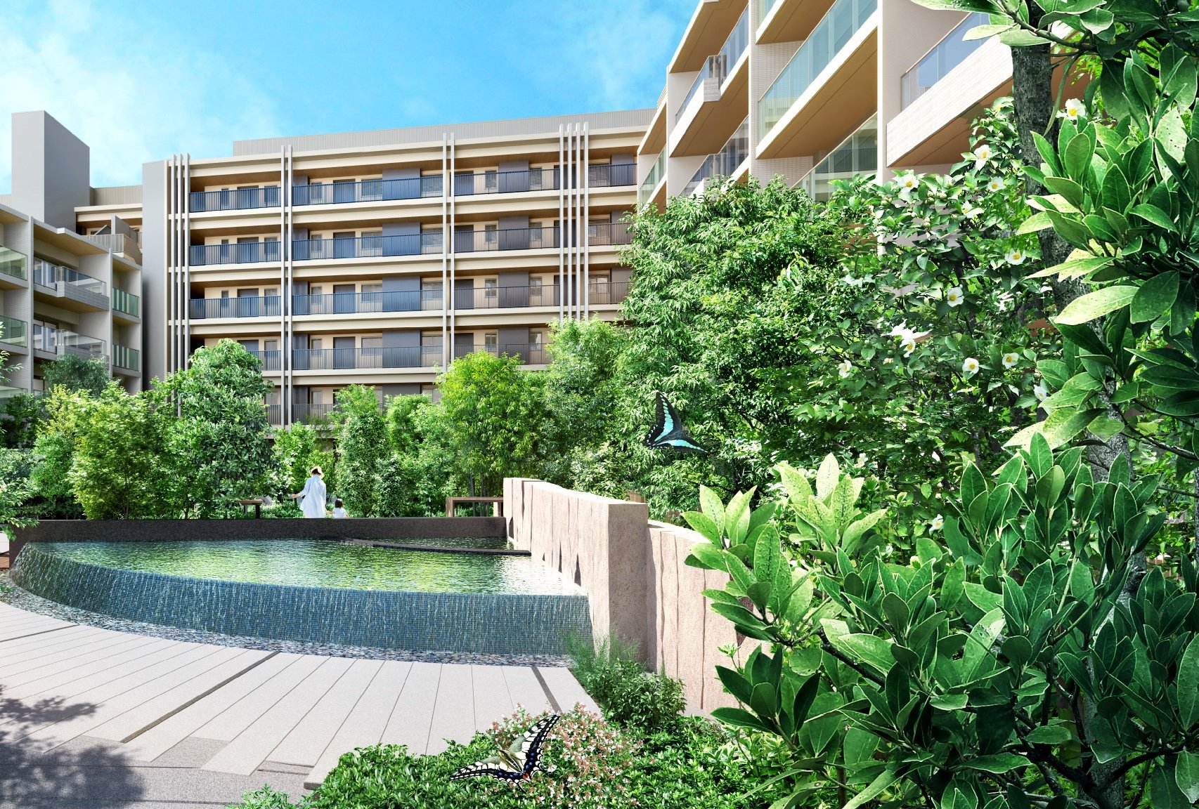 「パークシティ高田馬場」グランドガーデン完成予想CG（出典：公式ホームページから）