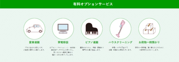 ハトのマークの引越センター オプション
