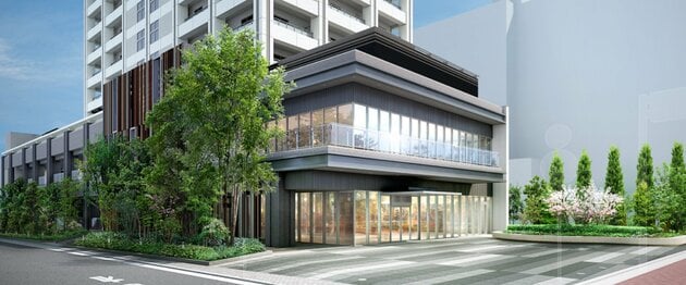 千住ザ・タワーの1階～3階までは商業施設。住戸は4階以上だ。
