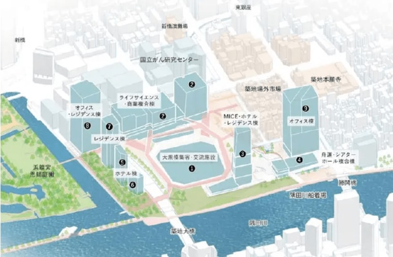 築地市場跡地の再開発事業（出所：三井のリハウスより）