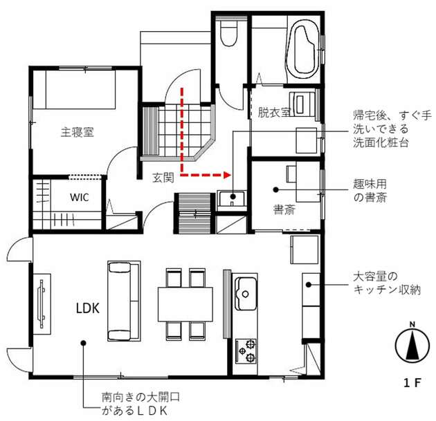 間取り失敗例：玄関に洗面台がある間取り