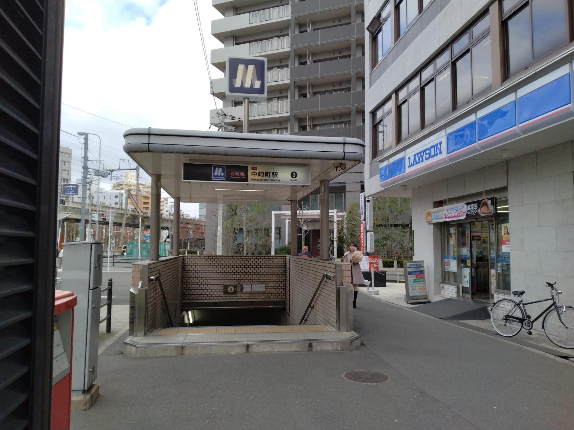 地下鉄Osaka Metro谷町線の中崎町駅（筆者撮影）