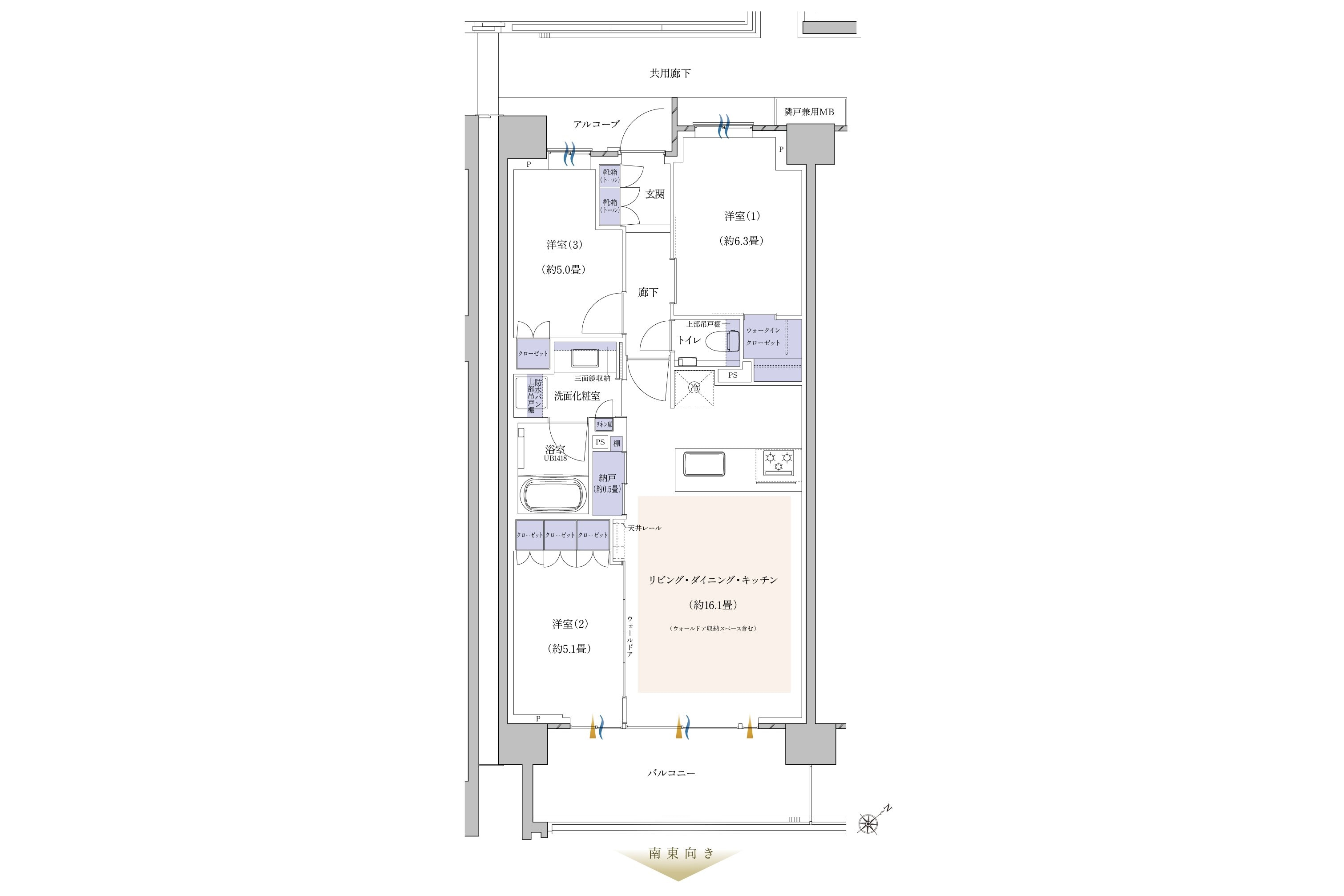 「プラウド小竹向原」G3-Gtype 3LDK+N+WIC 70.58㎡　価格不明