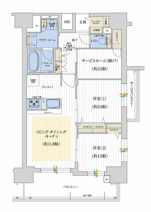 「プレサンス ジェネ上前津」Eタイプ 12階　2LDK　60.14㎡　4,980万円（出典：公式ホームページから）