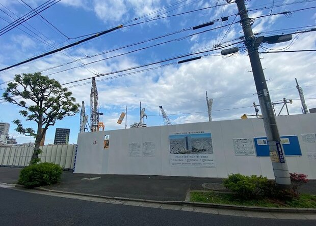 京成立石駅北口の再開発エリアの様子(筆者撮影)