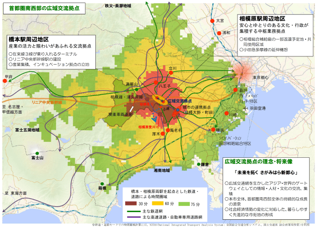 首都圏南西部の広域拠点（相模原市HPより）